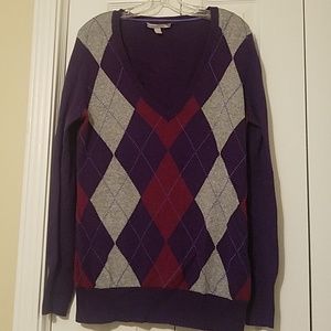 Old Navy Purple Argyle Sweater